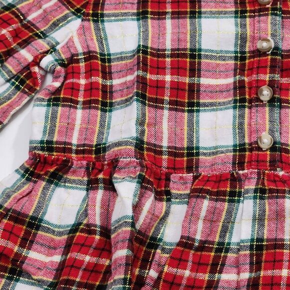 Girls Red Plaid Button Down Tunic Shirt Size 6x NEW without Tags - Picture 4 of 6